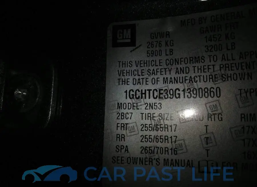1GCHTCE39G1390860# 9