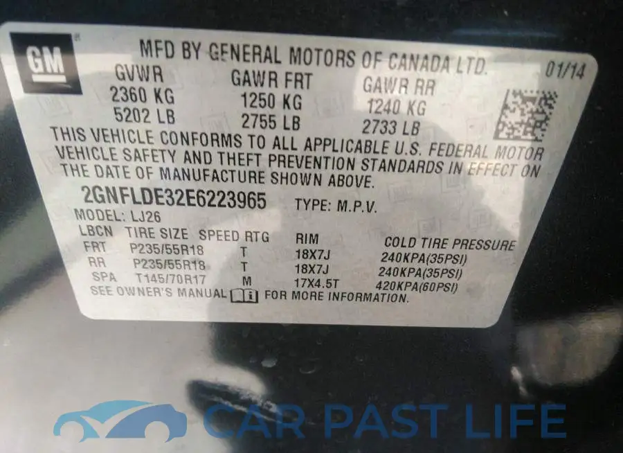 2GNFLDE32E6223965# 9