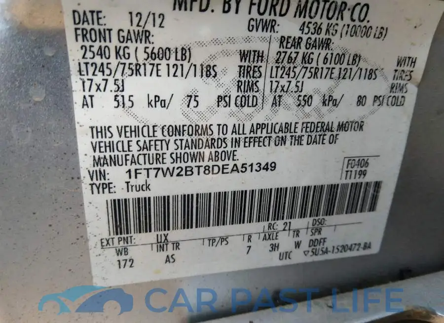1FT7W2BT8DEA51349# 9