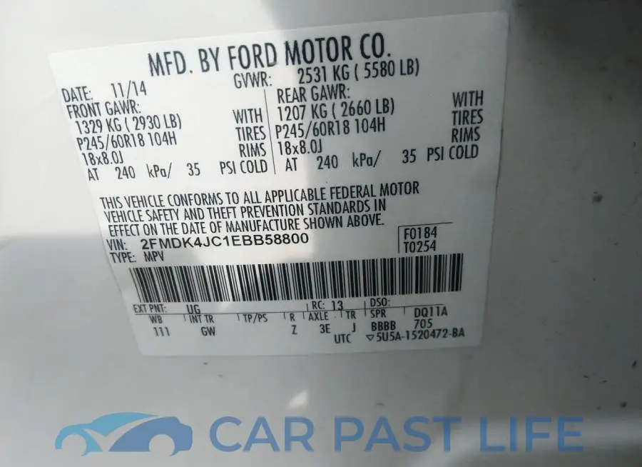 2FMDK4JC1EBB58800# 9