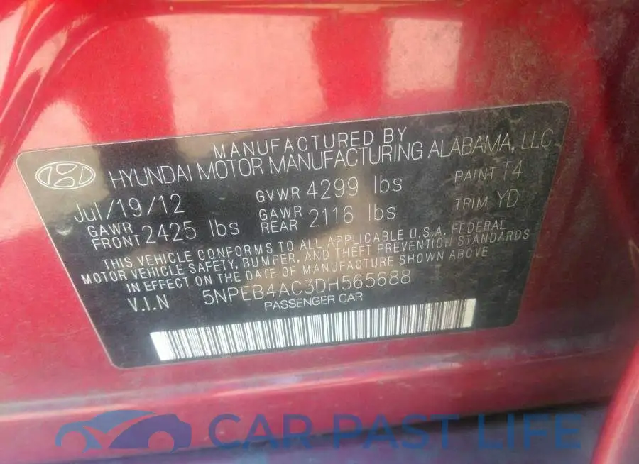 5NPEB4AC3DH565688# 9