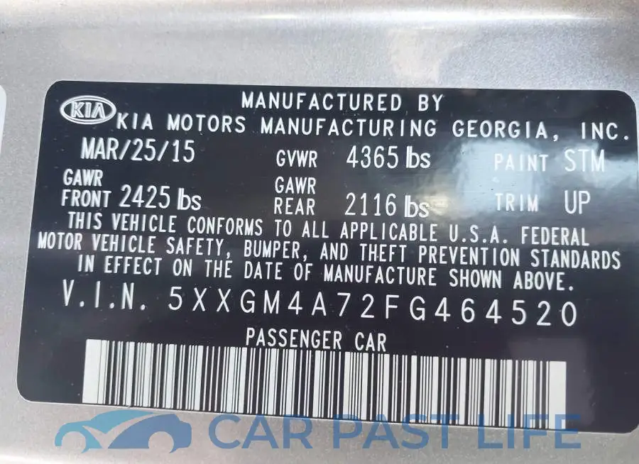 5XXGM4A72FG464520# 9
