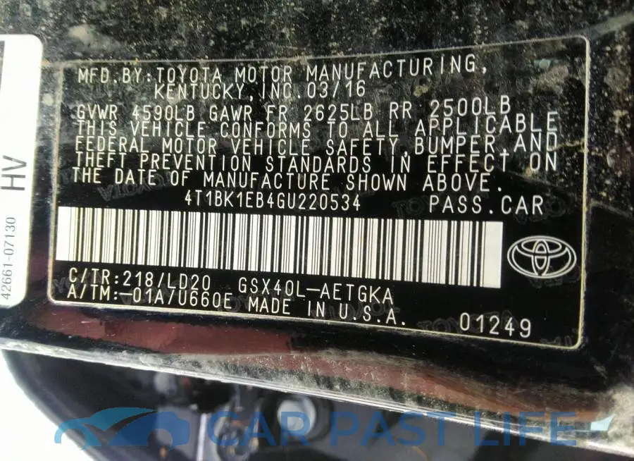 4T1BK1EB4GU220534# 9
