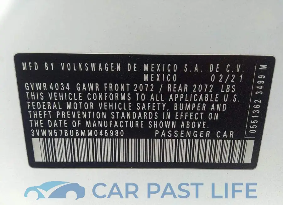 3VWN57BU8MM045980# 9