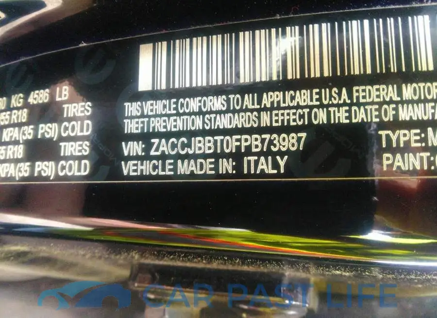 ZACCJBBT0FPB73987# 9