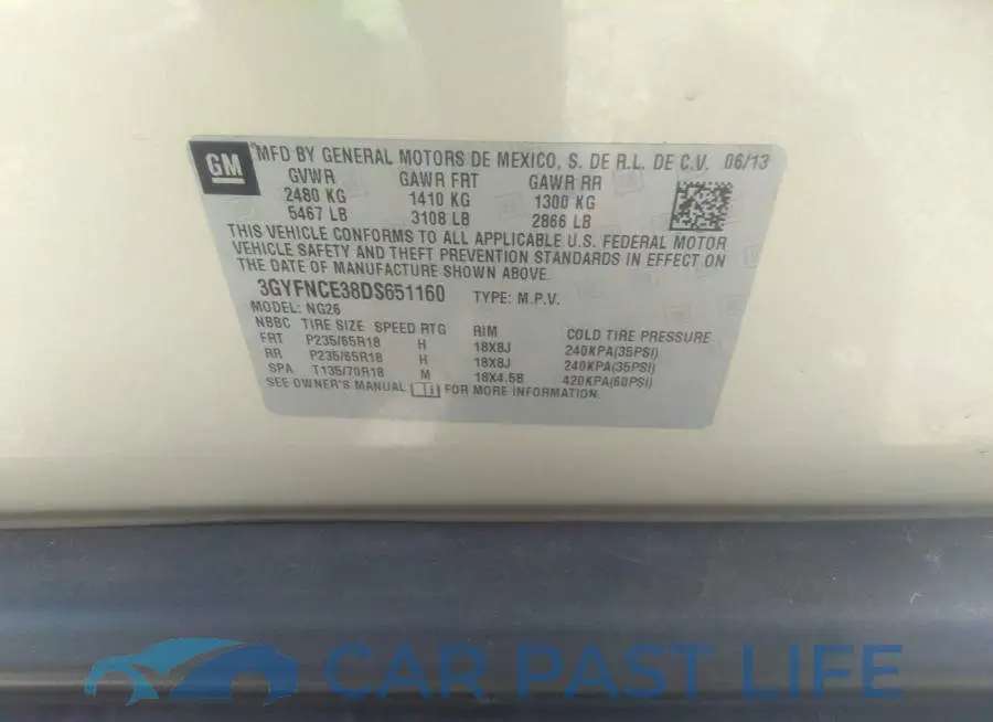 3GYFNCE38DS651160# 9