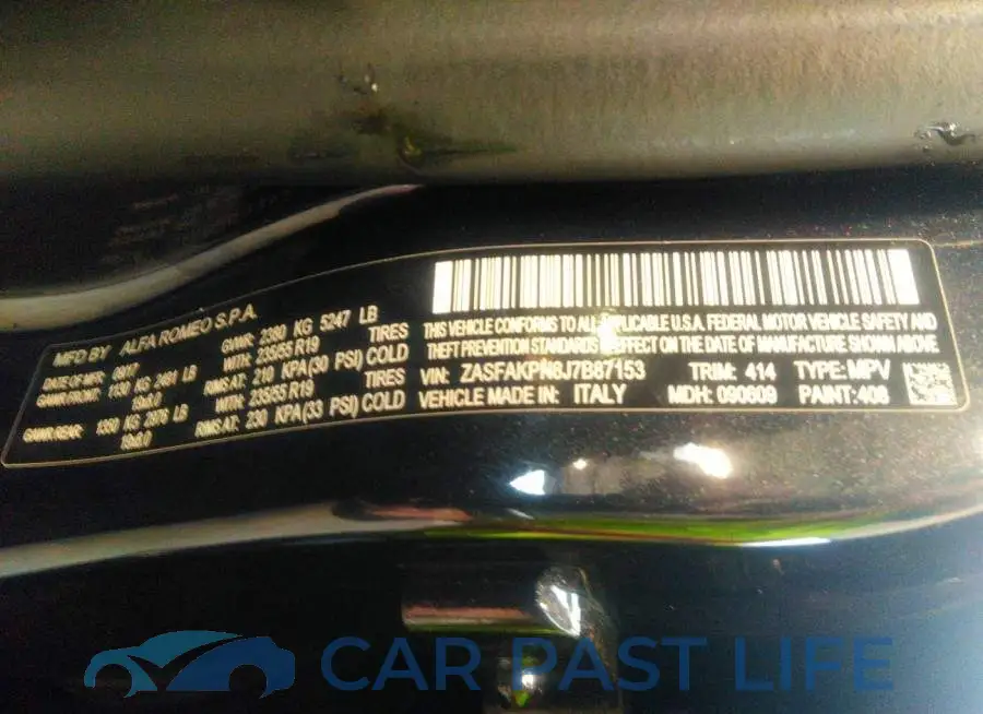 ZASFAKPN8J7B87153# 9