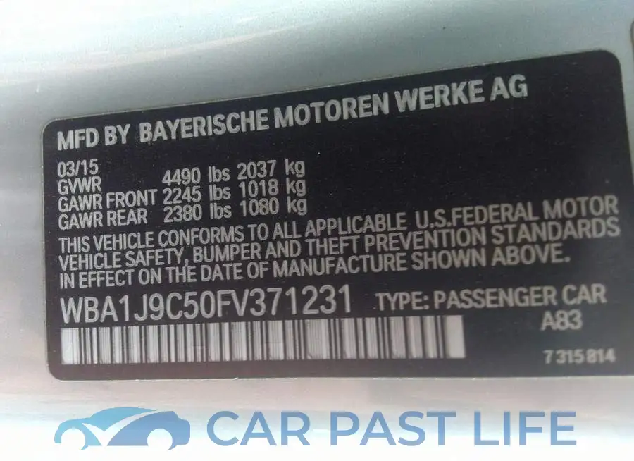 WBA1J9C50FV371231# 9