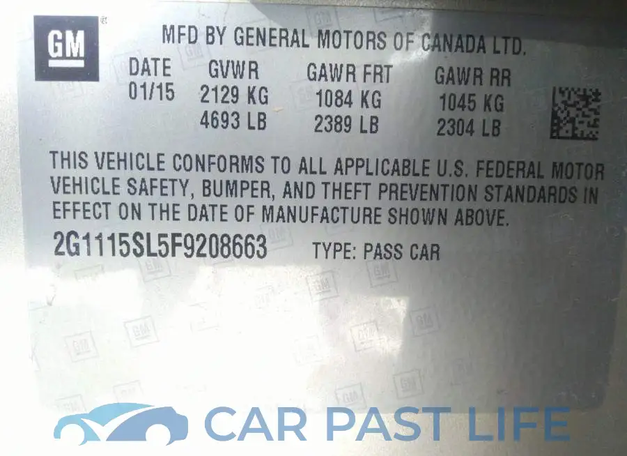2G1115SL5F9208663# 9
