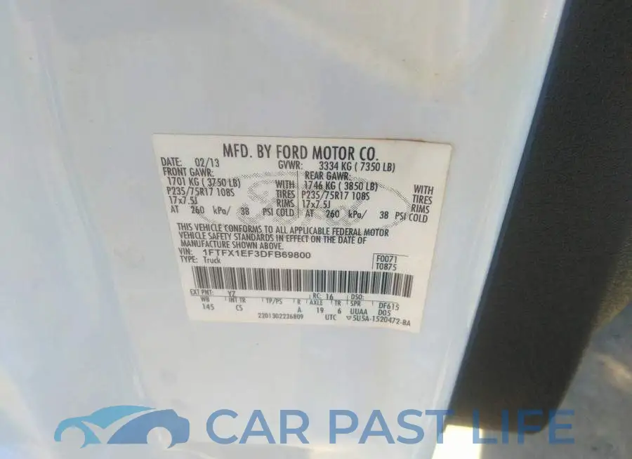 1FTFX1EF3DFB69800# 9
