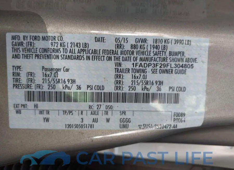 1FADP3F29FL304805# 9