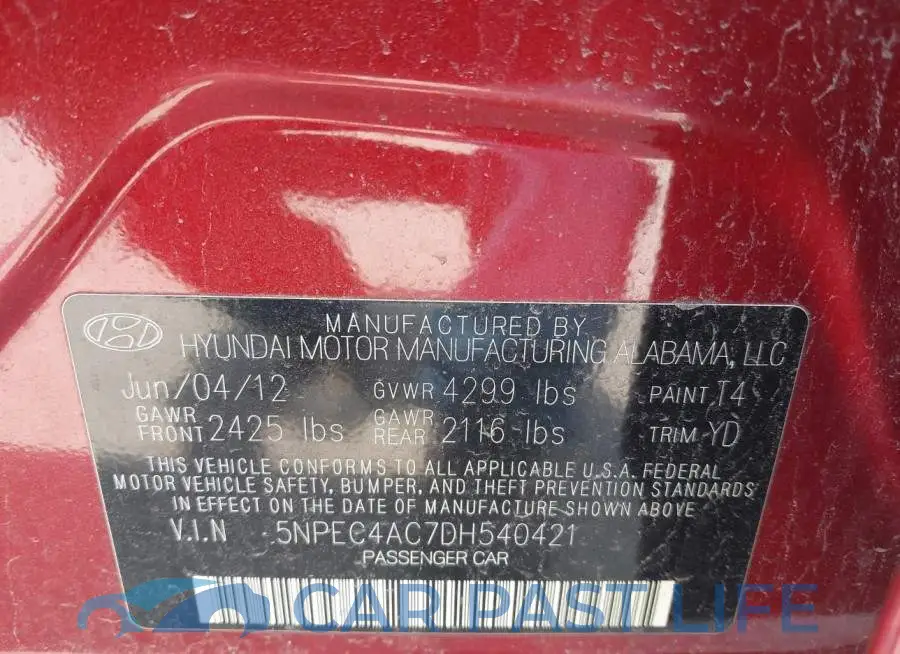 5NPEC4AC7DH540421# 9