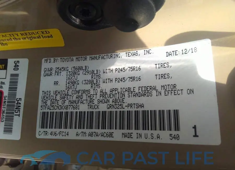 5TFAZ5CN3KX077681# 9