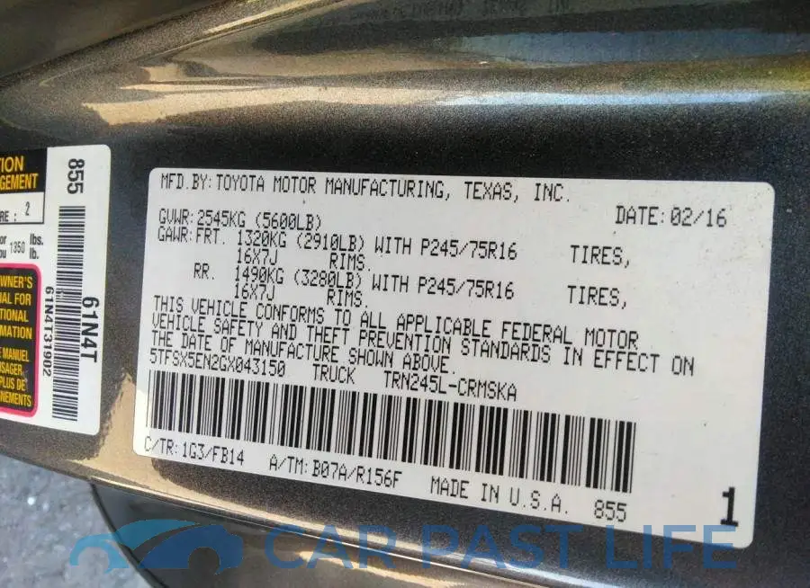 5TFSX5EN2GX043150# 9