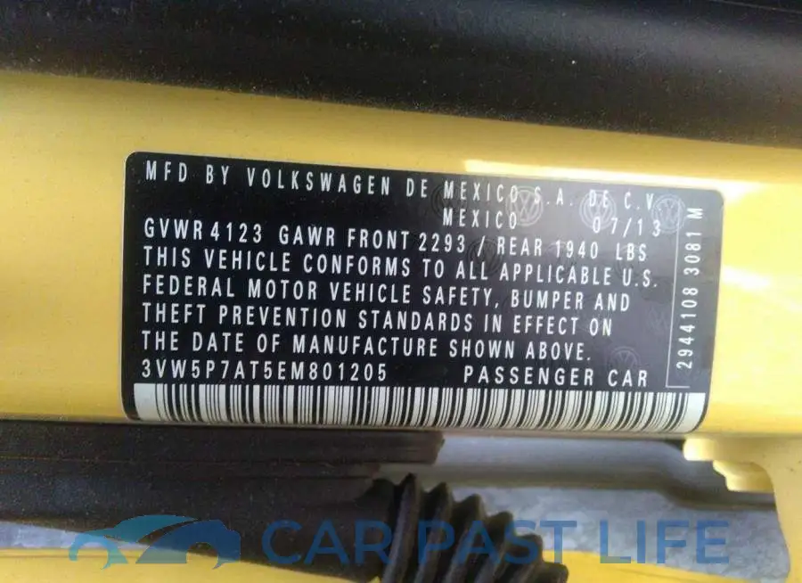 3VW5P7AT5EM801205# 9