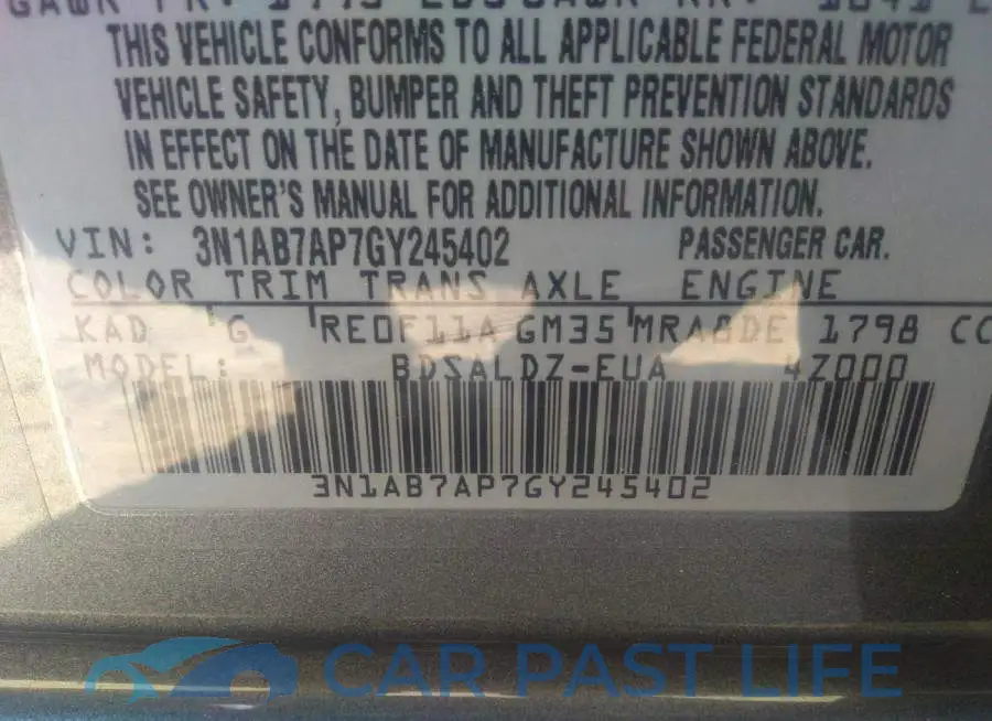3N1AB7AP7GY245402# 9