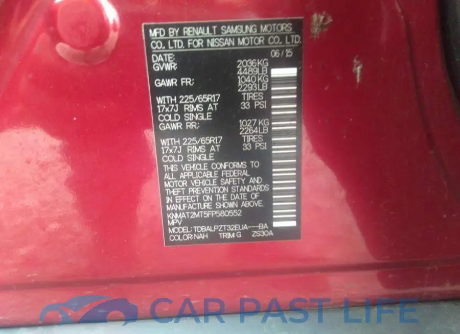 KNMAT2MT5FP580552# 9
