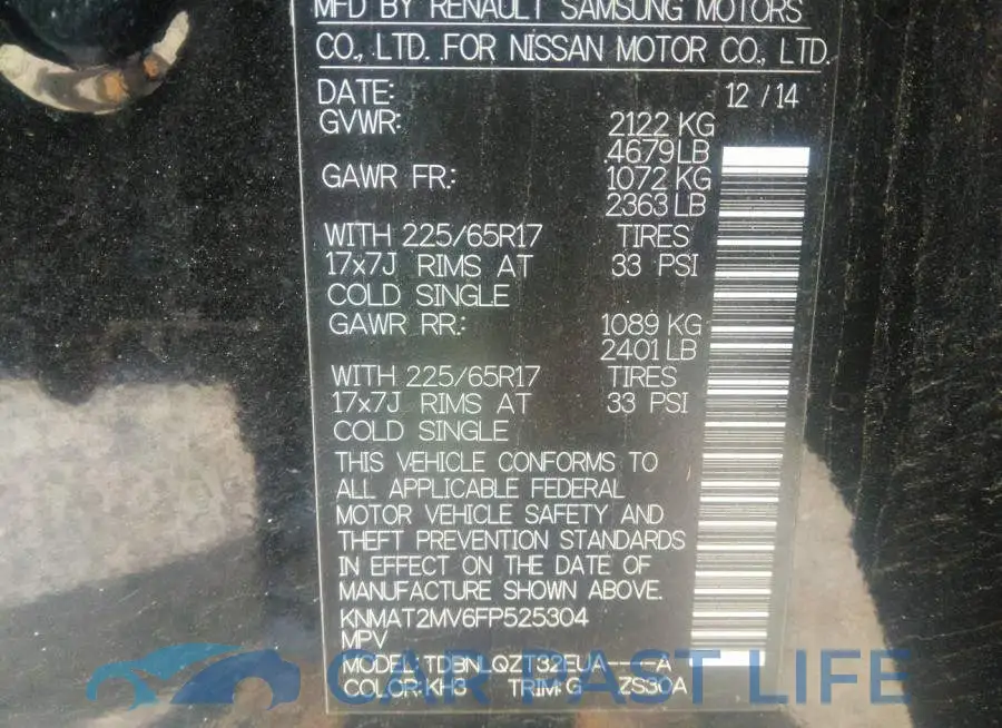 KNMAT2MV6FP525304# 9