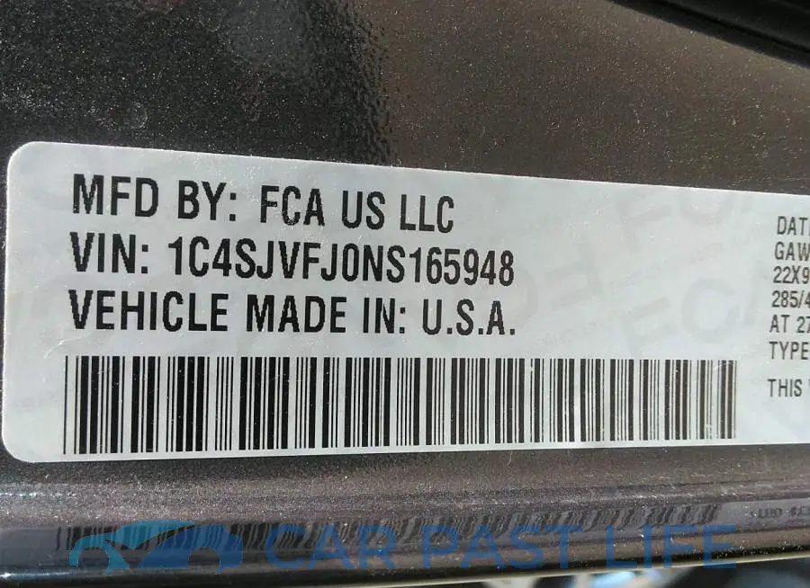 1C4SJVFJ0NS165948# 9