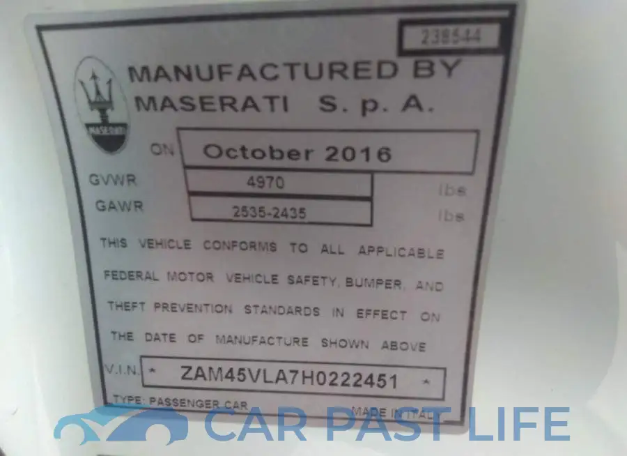 ZAM45VLA7H0222451# 9