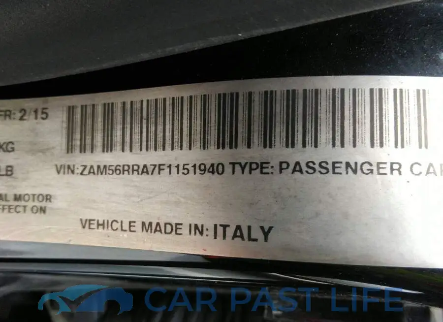 ZAM56RRA7F1151940# 9