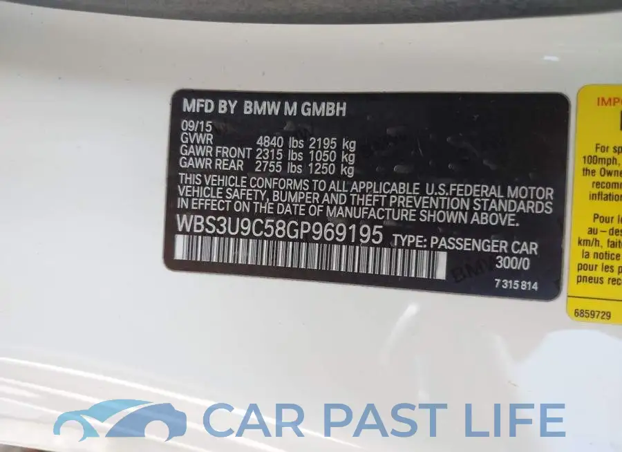 WBS3U9C58GP969195# 9