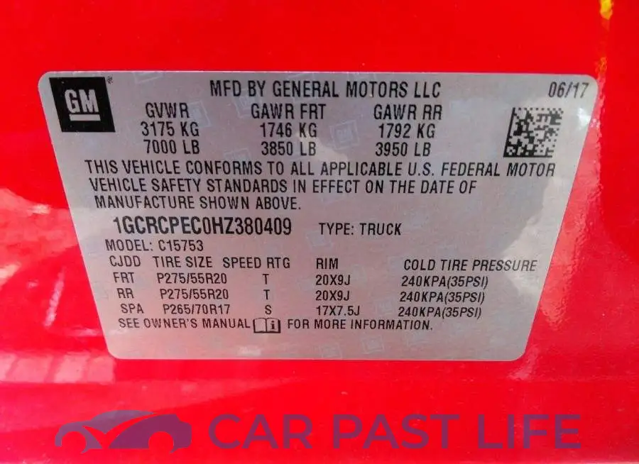 1GCRCPEC0HZ380409# 9