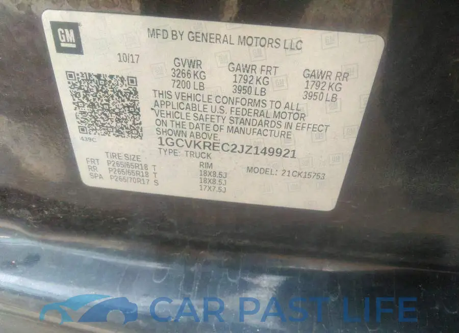 1GCVKREC2JZ149921# 9