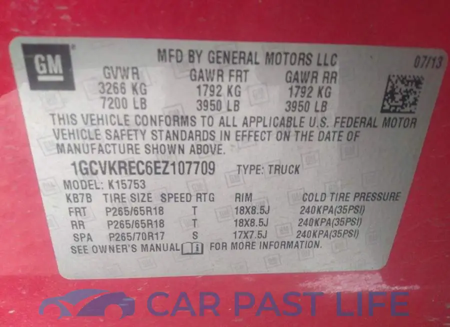 1GCVKREC6EZ107709# 9