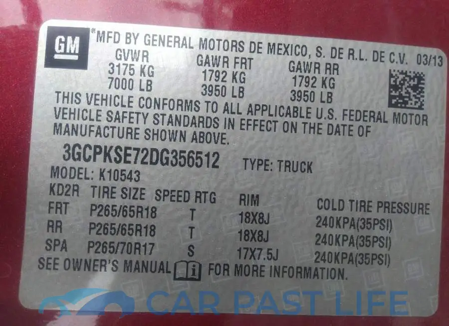3GCPKSE72DG356512# 9