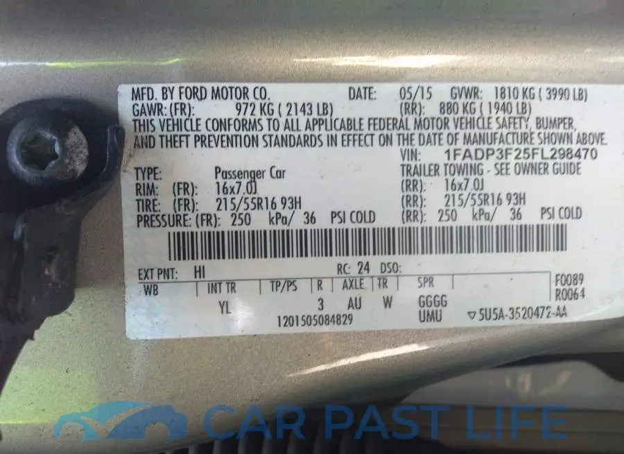 1FADP3F25FL298470# 9