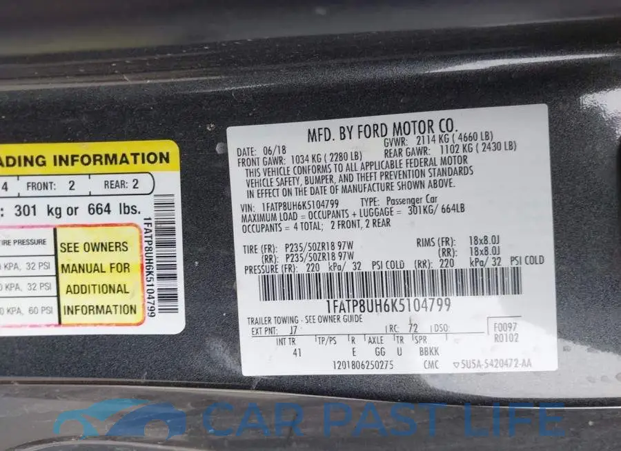 1FATP8UH6K5104799# 9