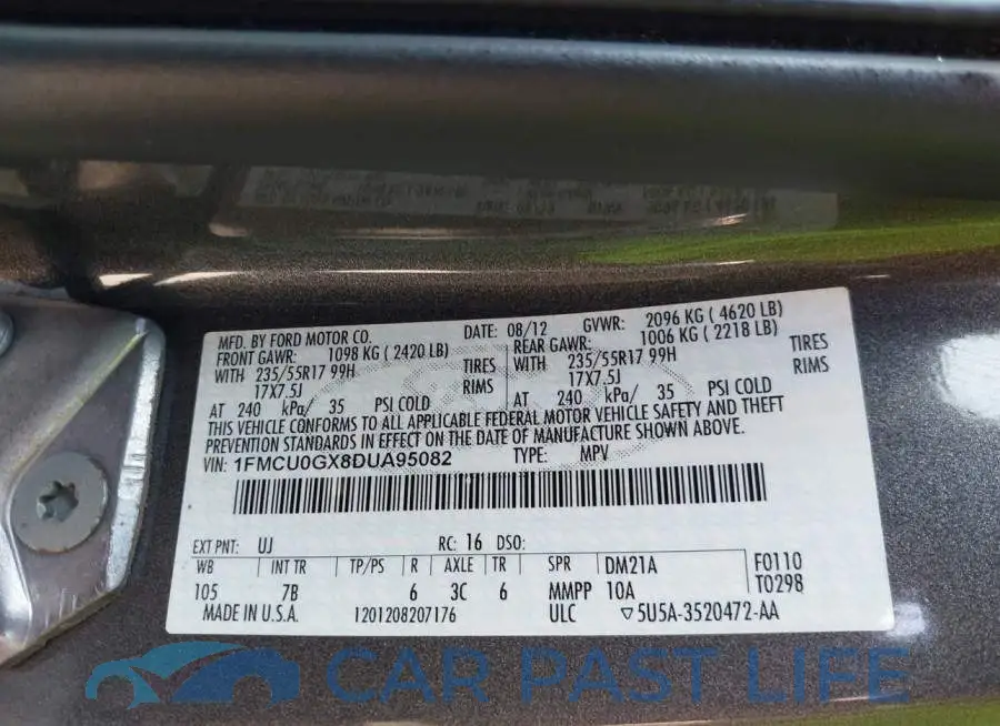 1FMCU0GX8DUA95082# 9