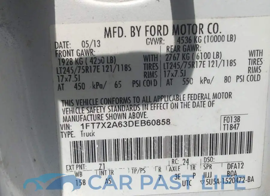 1FT7X2A63DEB60858# 9
