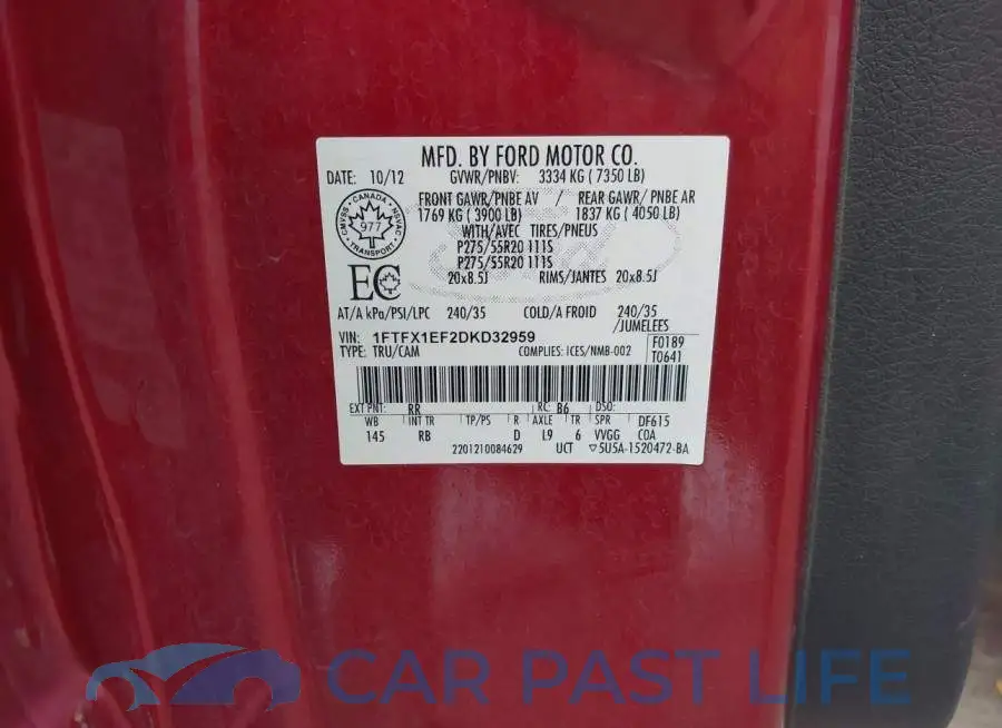 1FTFX1EF2DKD32959# 9