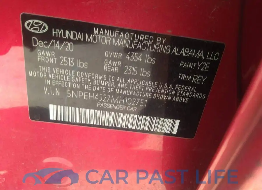 5NPEH4J27MH102751# 9