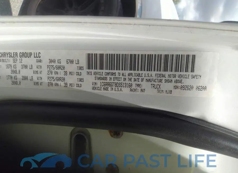 1C6RR6GT8DS513160# 9