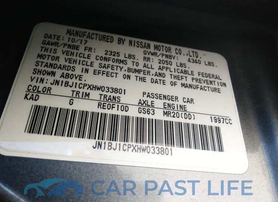 JN1BJ1CPXHW033801# 9