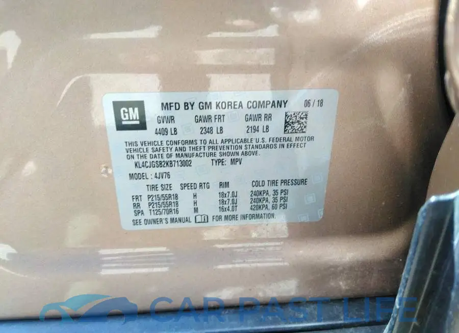 KL4CJGSB2KB713002# 9