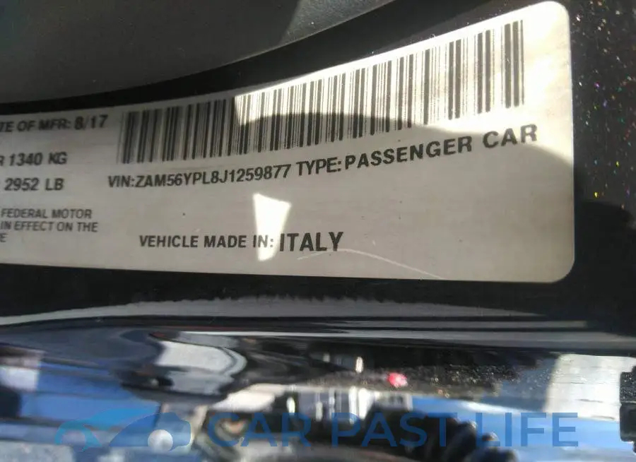ZAM56YPL8J1259877# 9