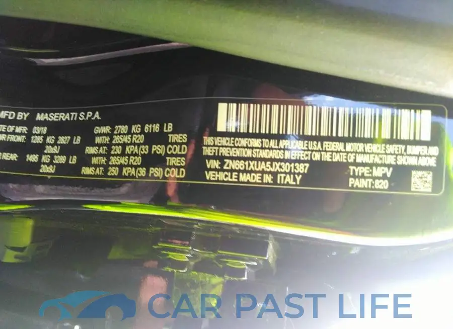 ZN661XUA5JX301387# 9