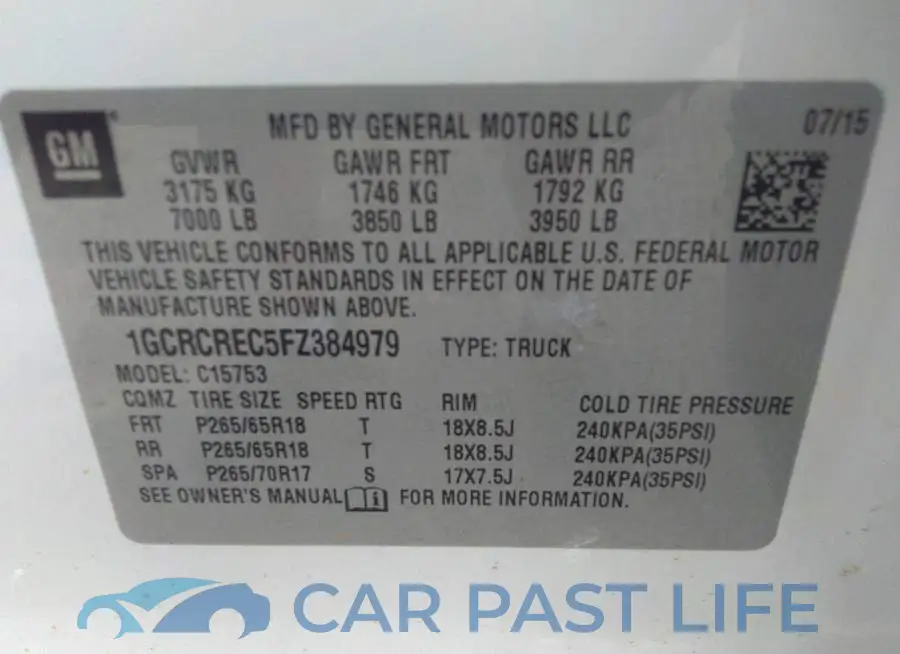 1GCRCREC5FZ384979# 9