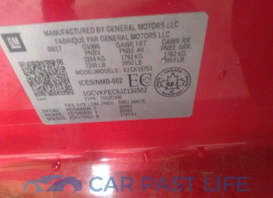 1GCVKPEC6JZ133502# 9