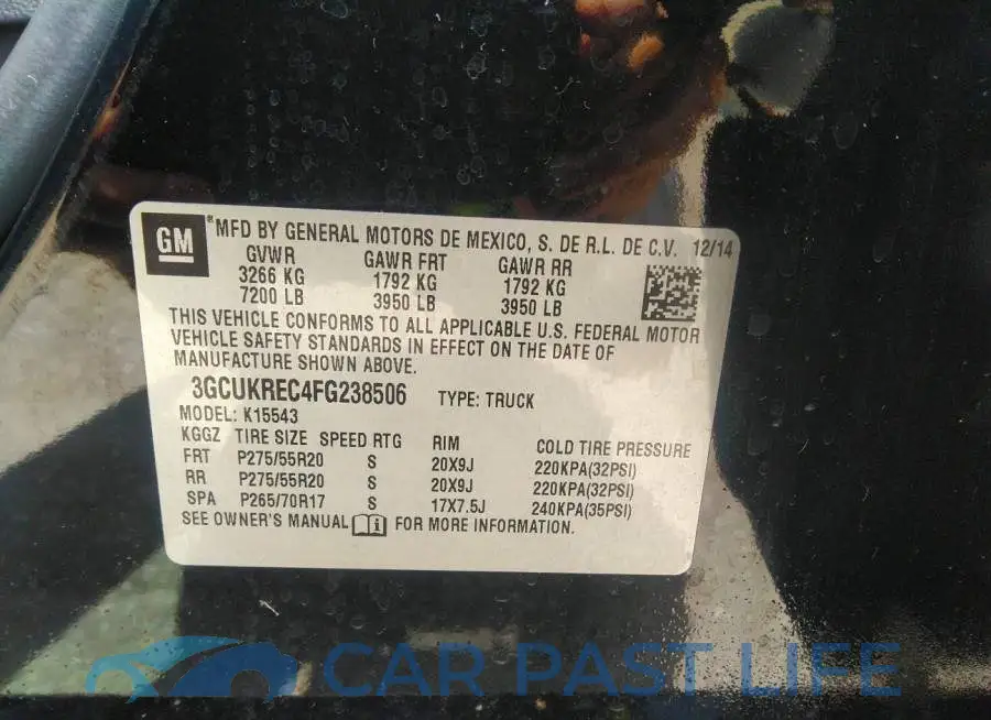3GCUKREC4FG238506# 9