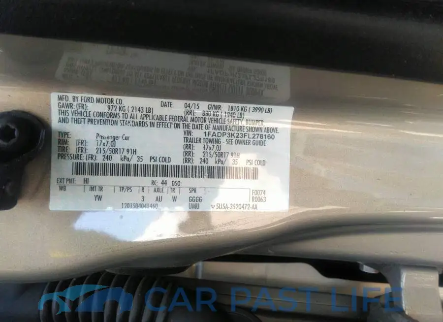 1FADP3K23FL278160# 9