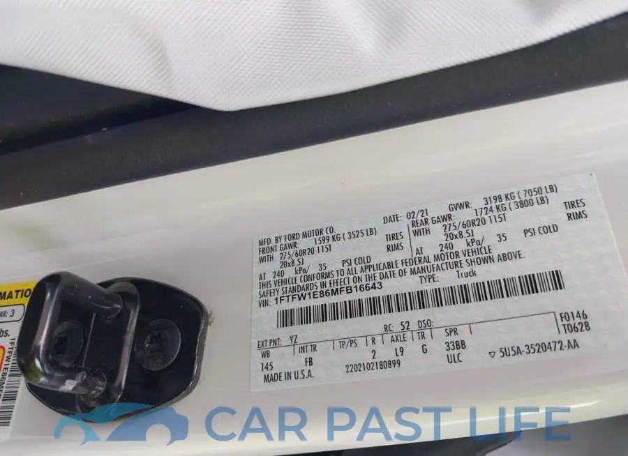 1FTFW1E86MFB16643# 9