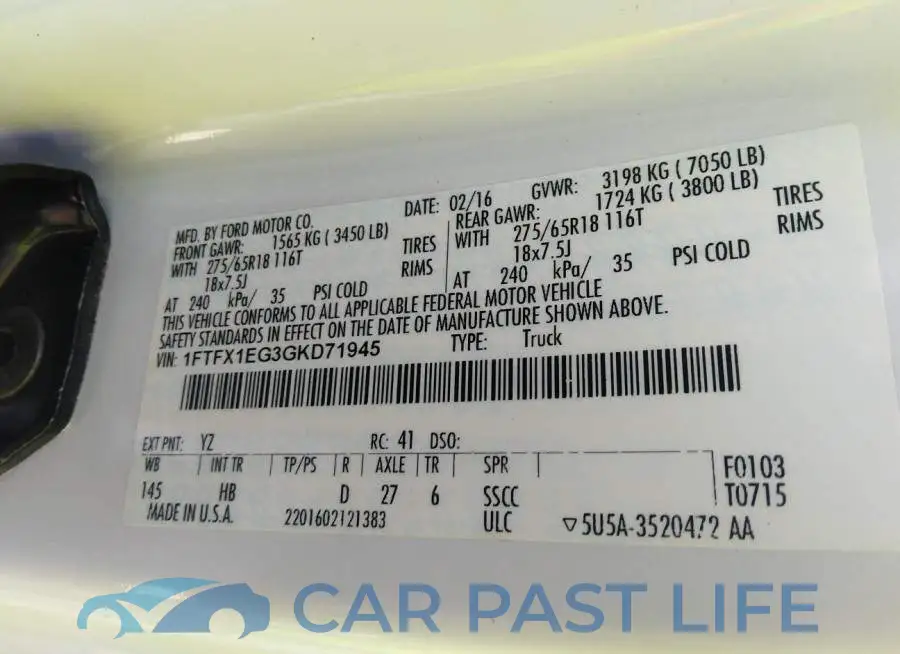 1FTFX1EG3GKD71945# 9
