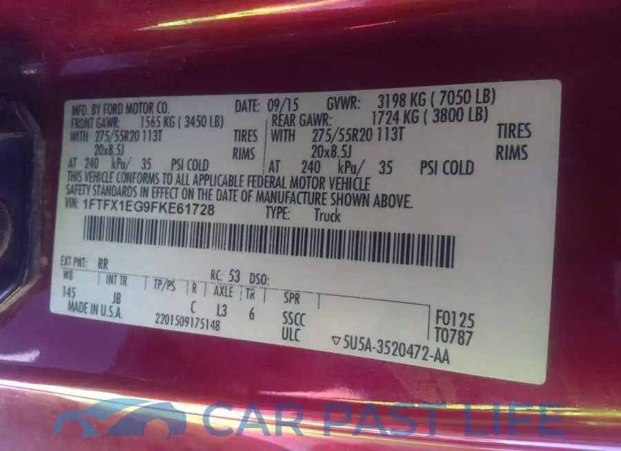 1FTFX1EG9FKE61728# 9