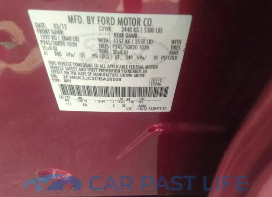 2FMDK3JC2DBA26508# 9