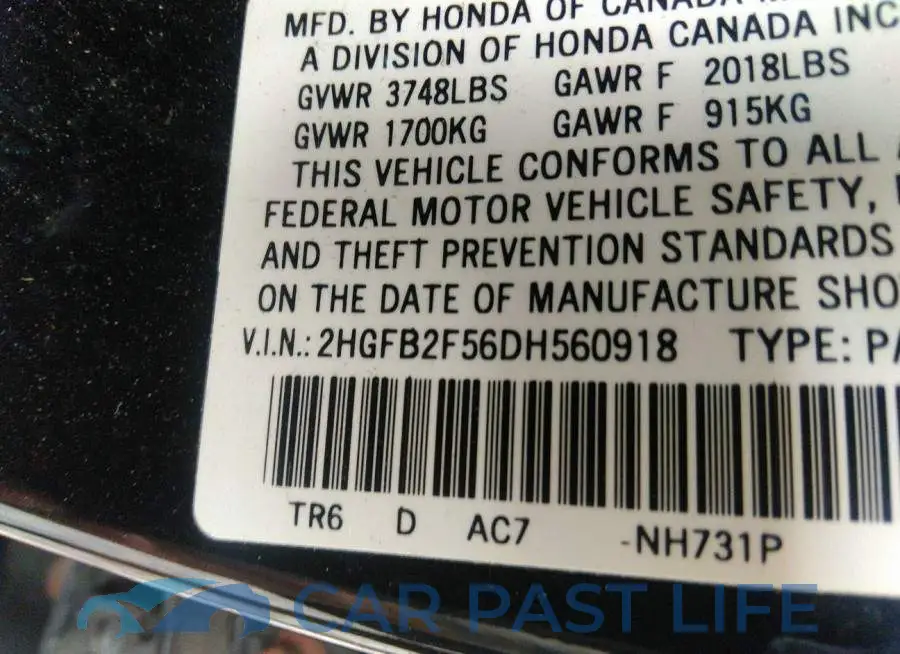 2HGFB2F56DH560918# 9